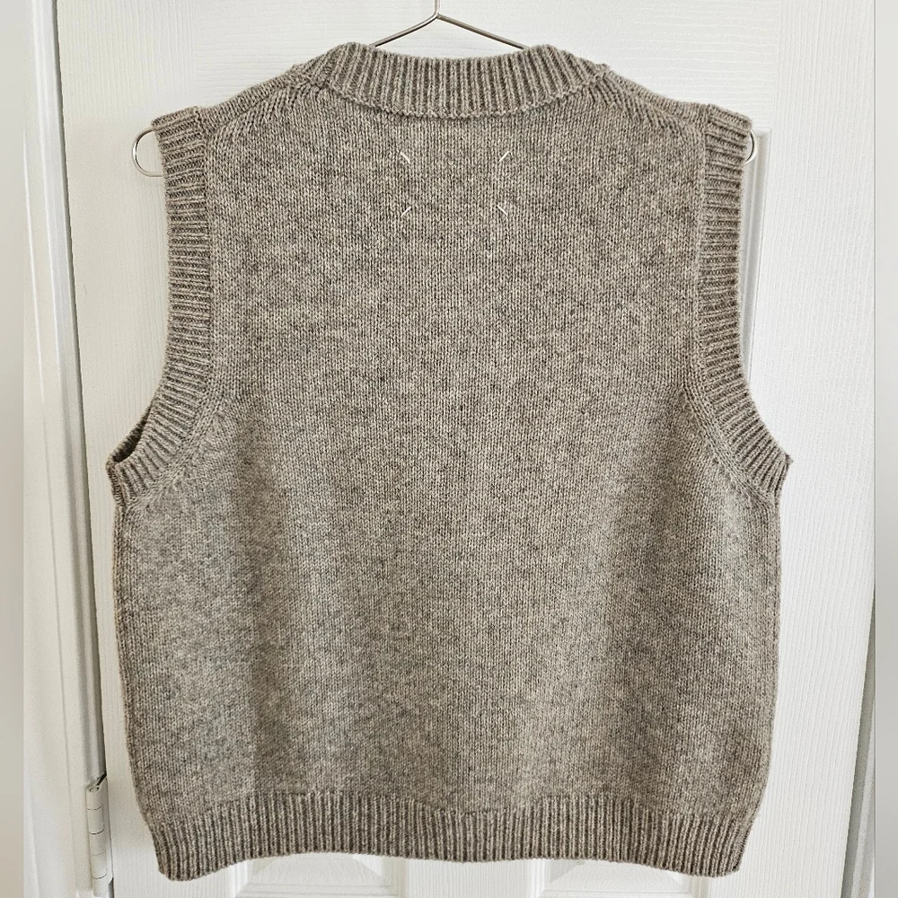 Maison Margiela Beige Shetland Wool Vest Retail $820 - Picture 2 of 5